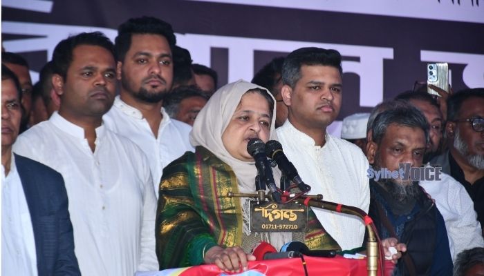 বিশ্বনাথে শেষ জনসভায় ধানের শীষে ভোট চাইলেন তাহসিনা রুশদীর লুনা